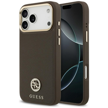 Guess Grained Strass Logo MagSafe - Case iPhone 17 Pro Max (brown)