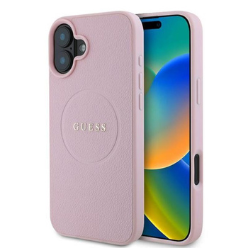 Guess Grained Ring MagSafe - Hülle iPhone 16 Plus (rosa)