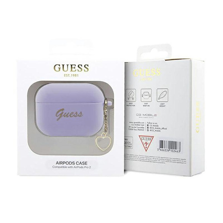 Coeur en silicone Guess - Étui AirPods Pro 2 (violet)