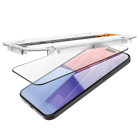 Spigen GLAS.TR EZ FIT FC - Gehärtetes Glas für iPhone 15 Pro (schwarzer Rahmen)