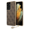 Kolekce Guess 4G Charms - pouzdro pro Samsung Galaxy S21 Ultra (hnědé)