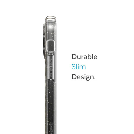 Speck Presidio Perfect-Clear with Glitter + MagSafe - iPhone 14 Pro Case with MICROBAN Coating (Clear / Gold Glitter)