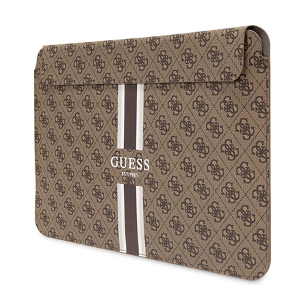 Pouzdro na počítač Guess 4G s potiskem pruhů - 14" pouzdro na notebook (hnědé)