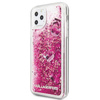 Karl Lagerfeld Glitter Liquid Floatting Charms - pouzdro pro iPhone 11 Pro Max (růžové plovoucí přívěsky)