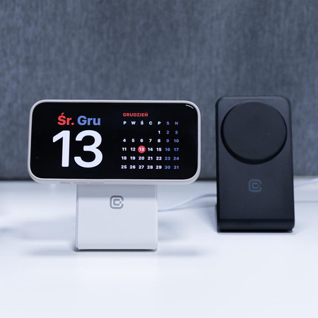 Stojan Crong MagSpot Pivot – bezdrátová nabíječka 3 v 1 s MagSafe pro iPhone, Apple Watch a AirPods (černá)