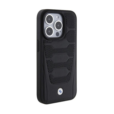 BMW bőrülések mintája - iPhone 15 Pro Max tok (fekete)