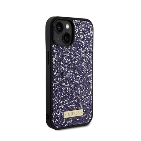 Guess Strass Metall Logo - iPhone 15 Tasche (rosa)