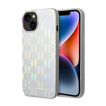 Karl Lagerfeld Monogram Iridescent - iPhone 14 Plus Case (silver)