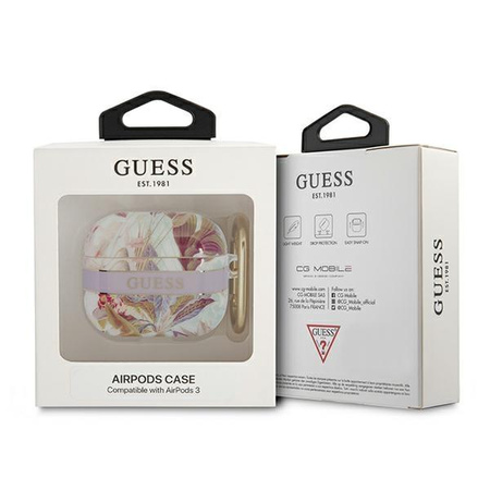 Guess Flower Strap - pouzdro pro Airpods 3 (fialové)