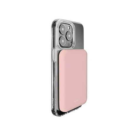 PURO Slim PowerMag Power Bank - 4000 mAh indukční powerbanka MagSafe (Dusty Pink)