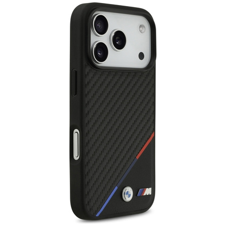 BMW M Carbon Tricolor Line MagSafe – Kryt iPhone 17 Pro (černý)