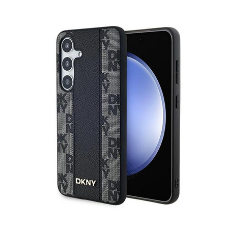 DKNY Leather Checkered Mono Pattern MagSafe - Samsung Galaxy S24+ Case (black)