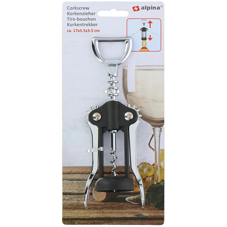Weinöffner-Drücker, Edelstahl, Alpina 17cm