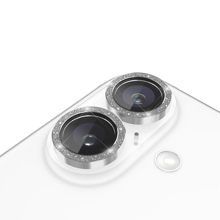 Case-Mate Aluminum Ring Lens Protector - Verre de protection pour l'objectif de l'appareil photo de l'iPhone 16 / iPhone 16 Plus (Twinkle)