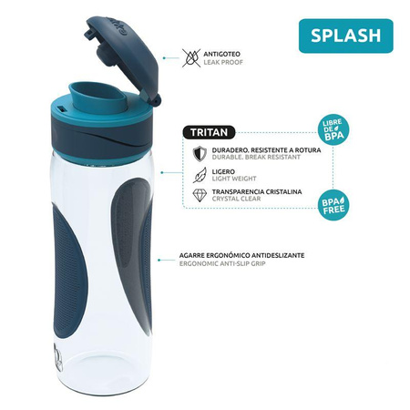 Quokka Splash - Wasserflasche mit Schnellöffnungssystem 730 ml (Carbon)