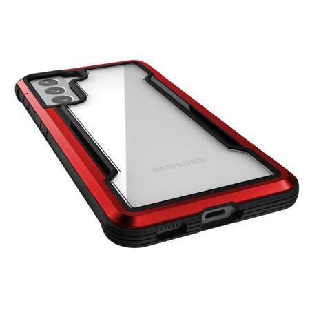 X-Doria Raptic Shield - hliníkové pouzdro pro Samsung Galaxy S21 (Antimikrobiální ochrana) (červené)