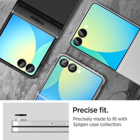 Spigen Optik Pro HD GLAS.TR EZ Fit Camera Protector 2-Pack - ochranné sklo objektivu pro Samsung Galaxy Z Flip 7 (Black)