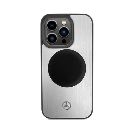 Mercedes Leather & Alu MagSafe - iPhone 15 Pro Max tok (ezüst)