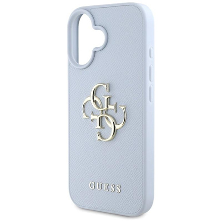 Guess Grained Big 4G Logo Small Classic Logo - Hülle für iPhone 16 (blau)