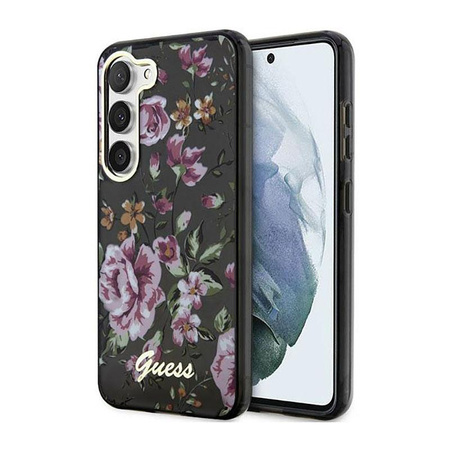 Guess Flower Collection - Étui pour Samsung Galaxy S23 (noir)