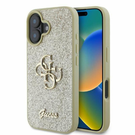 Guess Fixed Glitter Big 4G - iPhone 16 Case (Gold)