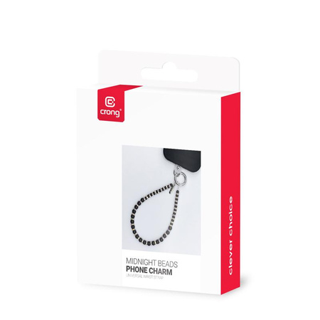 Crong Phone Charm Midnight Beads – stylowa zawieszka z czarnymi kamieniami i kryształami