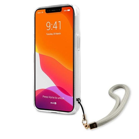Guess Marble Strap - Etui iPhone 13 (szary)