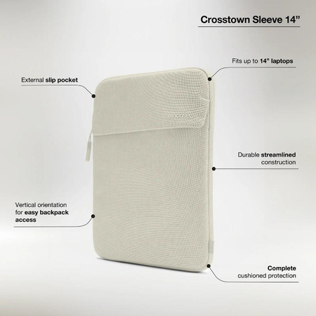 Incase Crosstown Sleeve with Woolenex - MacBook Pro 14" Pocket Cover (M4/M3/M2/M1/2024-2021) (Limestone)