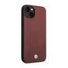 Kožené pouzdro BMW s diamantovým vzorem - iPhone 14 (vínové)