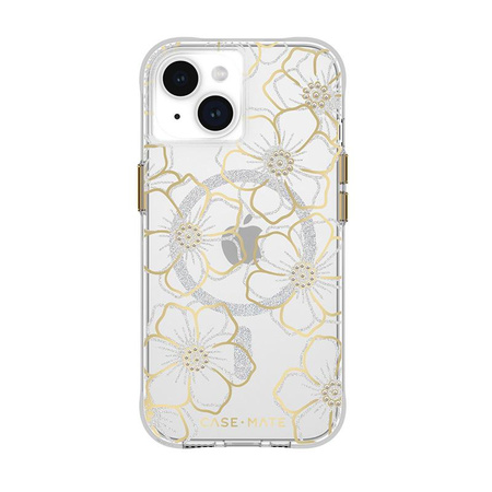 Case-Mate Floral Gems MagSafe - iPhone 15 Case (Gold)