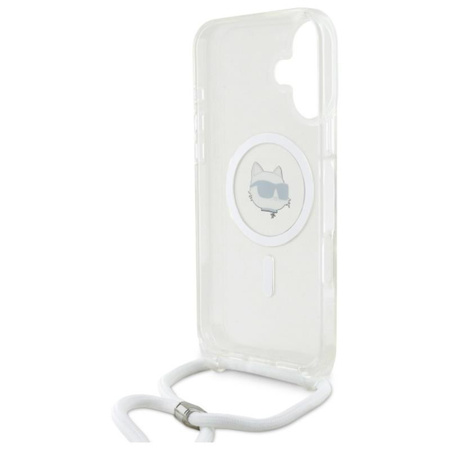 Karl Lagerfeld IML Choupette Head & Cord MagSafe - pouzdro pro iPhone 16 (průhledné)