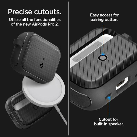 Spigen Mag Armor MagSafe - tok az Apple Airpods Pro 1 / 2 készülékhez (fekete)