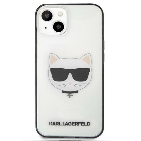 Karl Lagerfeld Choupette Head - Etui pour iPhone 13 mini (transparent / cadre noir)