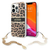Guess Leopard Gold Chain - Etui iPhone 13 Pro