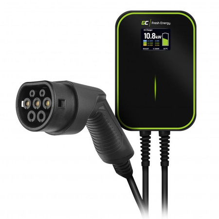 Green Cell - Wallbox GC EV PowerBox 22kW charger with Type 2 cable for charging electric cars and plug-in hybrids