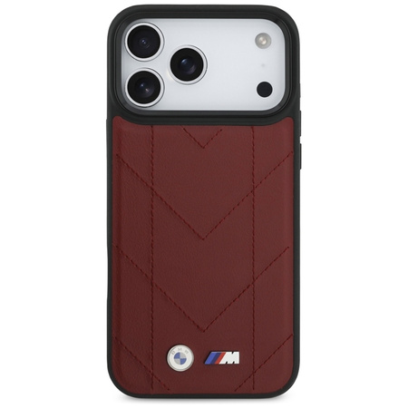 BMW M Quilted Logo MagSafe - iPhone 17 Pro Max Hülle (Rot)