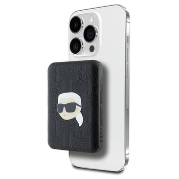 Karl Lagerfeld Karl Head Pin MagSafe - Power Bank 5000 mAh 15W à induction (noir)