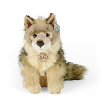 Rappa - Mascotte realistica in peluche Coyote seduto 24 cm Eco-Friendly