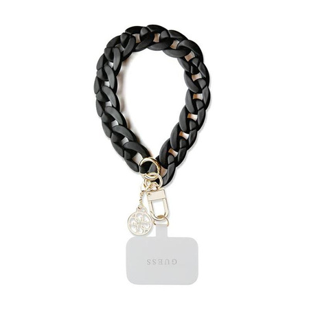 Guess Universal Big Hand Strap Acrylic 4G Charm - univerzální řemínek na telefon (černý)