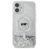 Karl Lagerfeld Liquid Glitter Karl Head MagSafe - Etui iPhone 16 Plus (przezroczysty)