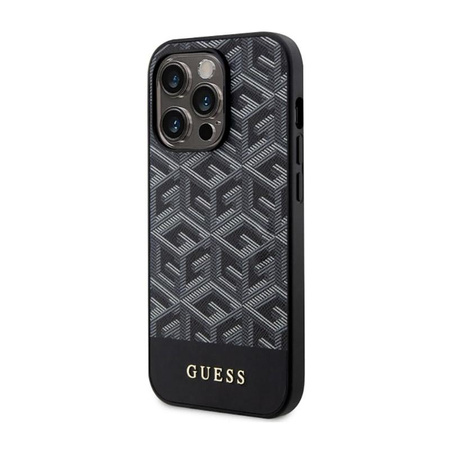 Guess GCube Stripes MagSafe - pouzdro pro iPhone 14 Pro (černé)