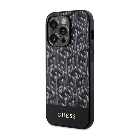 Pouzdro Guess GCube Stripes MagSafe - iPhone 14 Pro Max (černé)