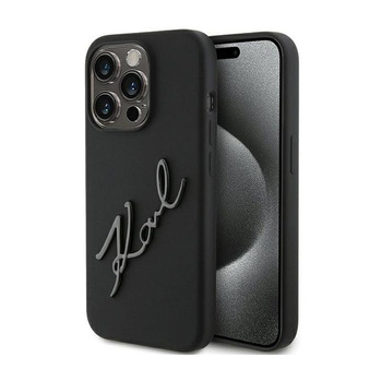 Karl Lagerfeld szilikon Karl Script - iPhone 15 Pro tok (fekete)