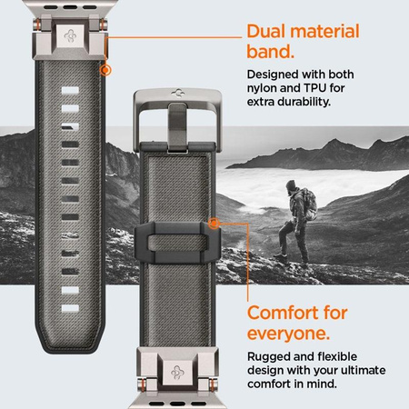 Spigen DuraPro Armor - Řemínek pro Apple Watch 44/45/46/49 mm (šedý)