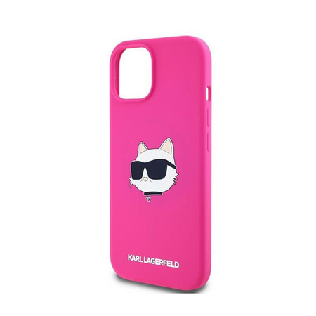 Karl Lagerfeld Silikonové pouzdro Choupette Head MagSafe - iPhone 15 Plus / 14 Plus (růžové)