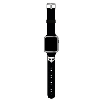 Karl Lagerfeld szilikon Choupette Head - szíj Apple Watch-hoz 38/40/41 mm (fekete)