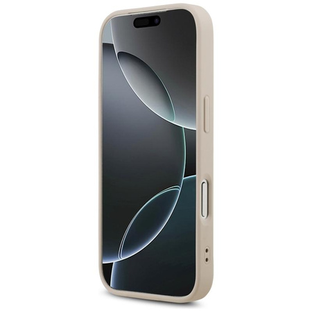 Guess Leather 4G Triangle Strass MagSafe - Pouzdro iPhone 17 Pro (růžové)