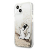 Karl Lagerfeld Liquid Glitter Choupette Fun - Coque pour iPhone 13 (Or)