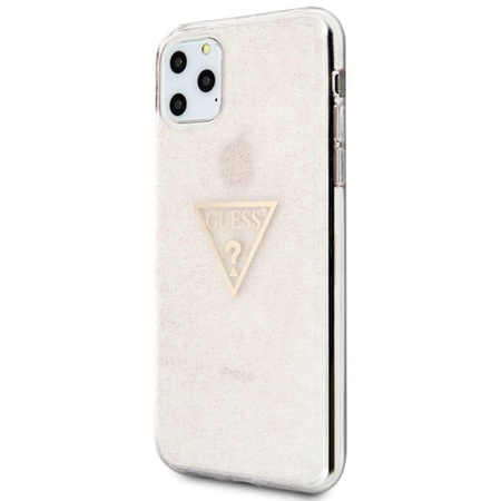 Guess Solid Glitter Triangle - Coque iPhone 11 Pro Max (Rose)