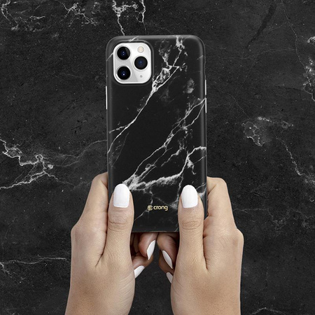 Crong Marble Case - Coque pour iPhone 11 Pro (noir)